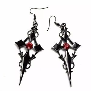 Gothic Black Cross Earrings